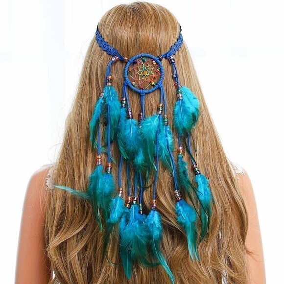 🆕 Dreamcatcher Boho Feather Hippie Hairband Indian Gypsy Headband Tassel NWT